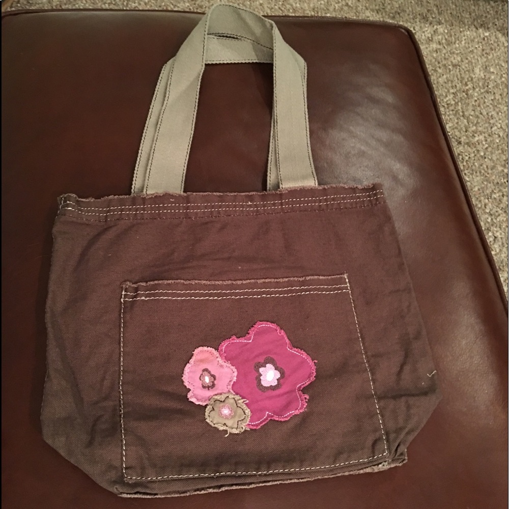 31 Mini Retro Metro tote. Dark brown with flowers